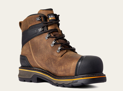Ariat Men's Stump Jumper 6" Composite Toe Waterproof Work Boot - Dark Hickory - 10038299 7 / Medium / Brown - Overlook Boots