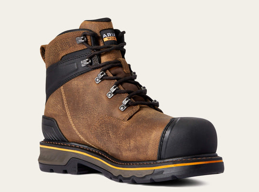 Ariat Men's Stump Jumper 6" Composite Toe Waterproof Work Boot - Dark Hickory - 10038299 7 / Medium / Brown - Overlook Boots