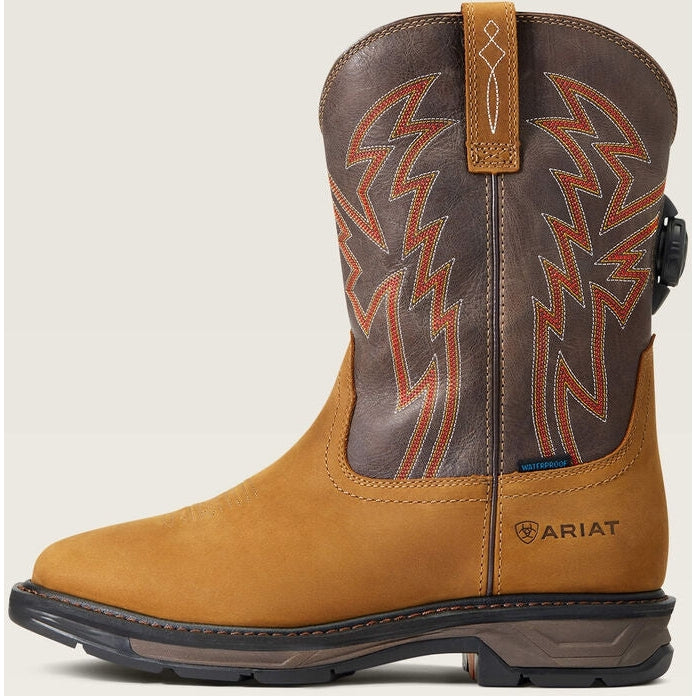 Ariat Men's WorkHog Xt Boa Soft Toe Waterproof Western Work Boot - Bark - 10038921 - Overlook Boots