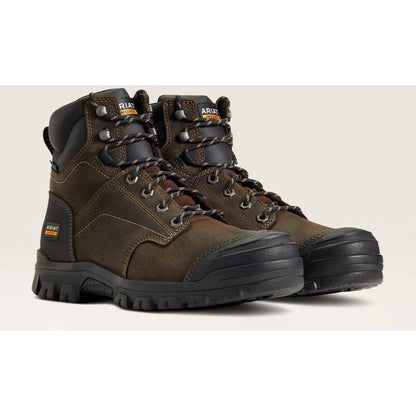 Ariat Men's Treadfast 6" Soft Toe Waterproof Slip Resistant Work Boot - Brown - 10040266 - Overlook Boots