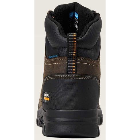 Ariat Men's Treadfast 6" Soft Toe Waterproof Slip Resistant Work Boot - Brown - 10040404 - Overlook Boots