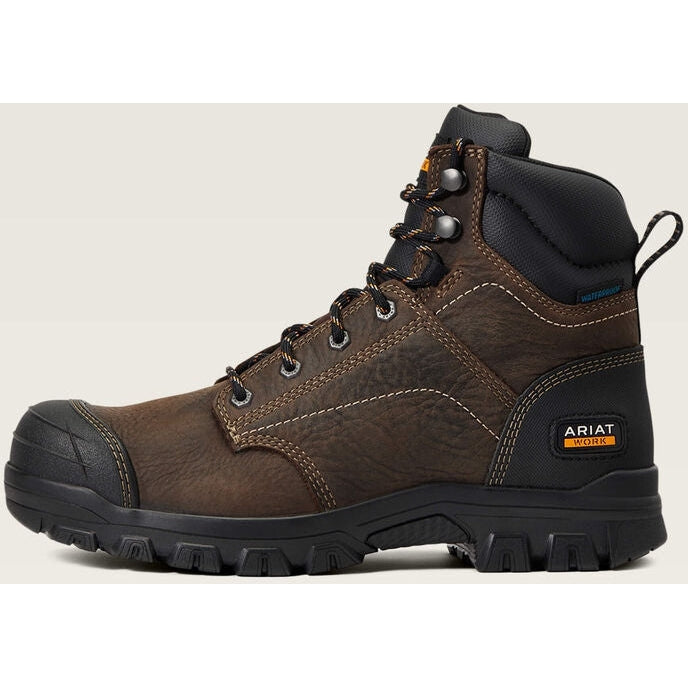 Ariat Men's Treadfast 6" Soft Toe Waterproof Slip Resistant Work Boot - Brown - 10040404 - Overlook Boots