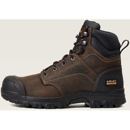 Ariat Men's Treadfast 6" Soft Toe Waterproof Slip Resistant Work Boot - Brown - 10040404 - Overlook Boots