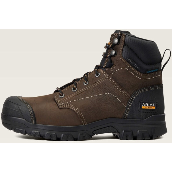 Ariat Women's Treadfast 6" Steel Toe Waterproof Slip Resistant Work Boot - Brown - 10040405 - Overlook Boots