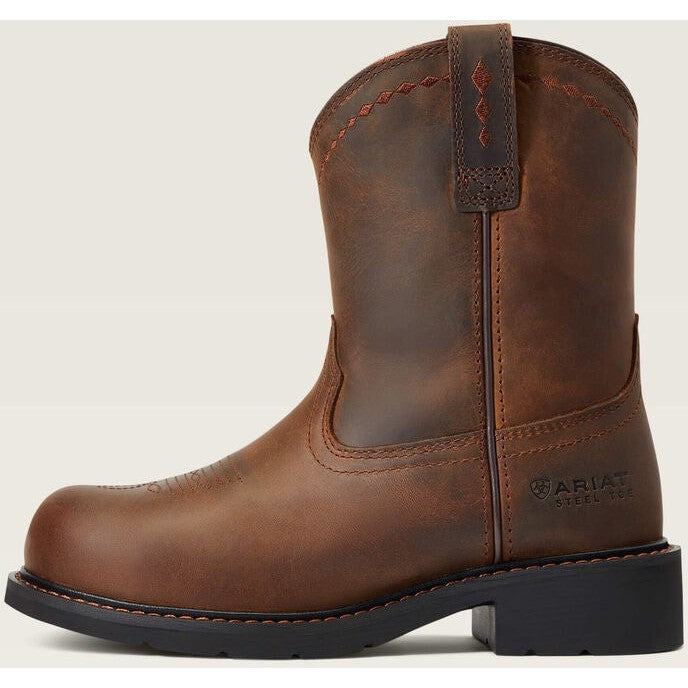 Ariat Women's Fatbaby Pull On Steel Toe Work Boot -Brown- 10040431  - Overlook Boots