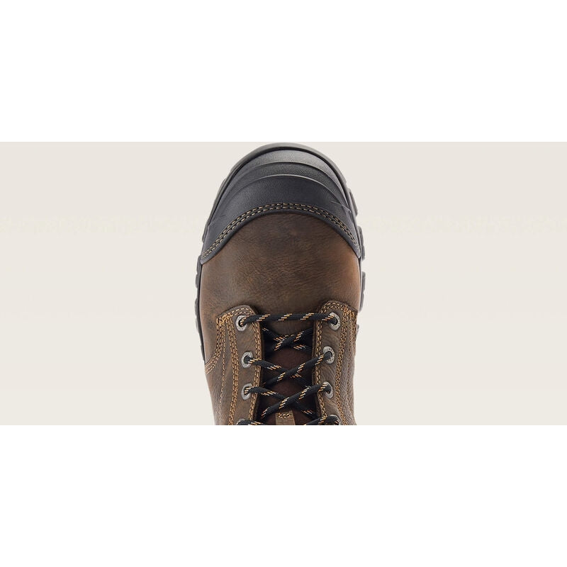 Ariat Men's Treadfast 8" Steel Toe Waterproof Slip Resistant Work Boot - Brown - 10042496 - Overlook Boots