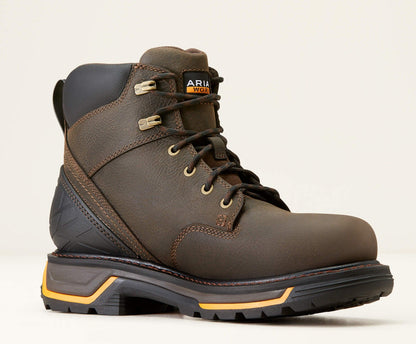 Ariat Men's Big Rig 6" Soft Toe Waterproof Work Boot - Iron Coffee - 10042551 7 / Wide / Brown - Overlook Boots