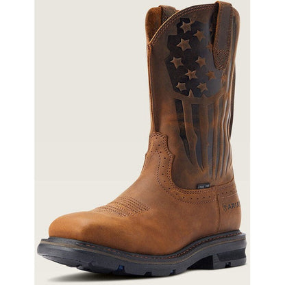 Ariat Men's Sierra Shock Shield Patriot Steel Toe Western Work Boot -Brown- 10044426 - Overlook Boots