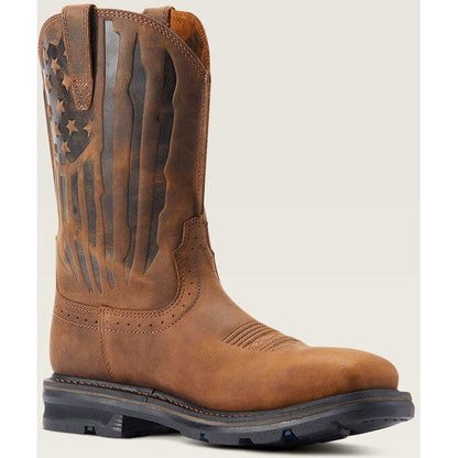 Ariat Men's Sierra Shock Shield Patriot Steel Toe Western Work Boot -Brown- 10044426 7 / Medium / Brown - Overlook Boots