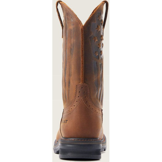 Ariat Men's Sierra Shock Shield Patriot Western Work Boot - Brown - 10044505  - Overlook Boots