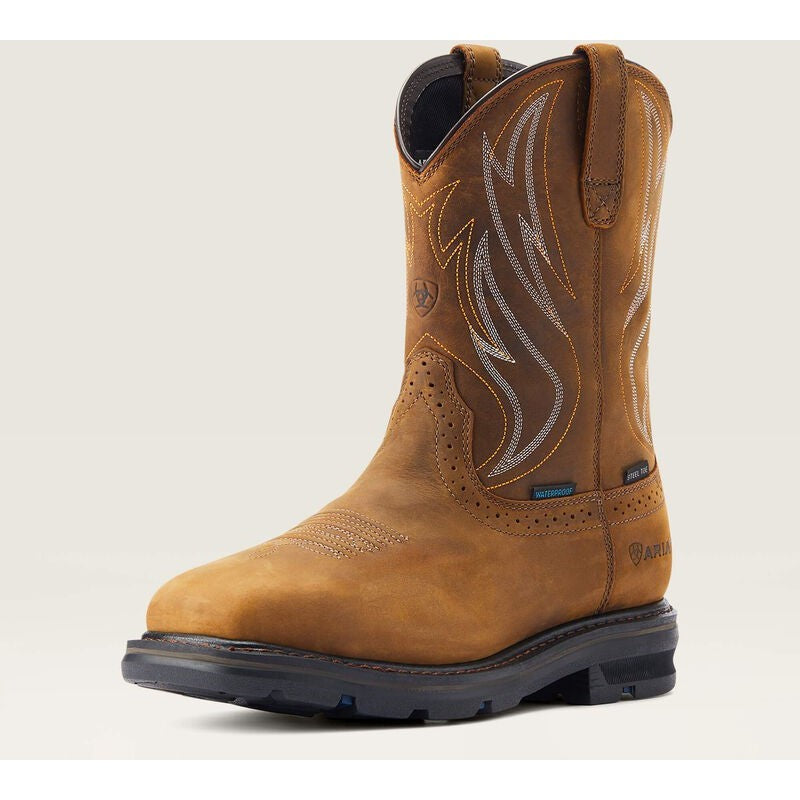 Ariat Men's Sierra Shock Shield Steel Toe Western Work Boot - Brown - 10044544  - Overlook Boots