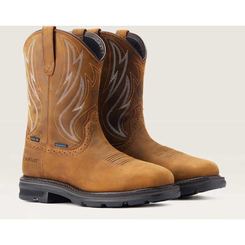 Ariat Men's Sierra Shock Shield Steel Toe Western Work Boot - Brown - 10044544  - Overlook Boots