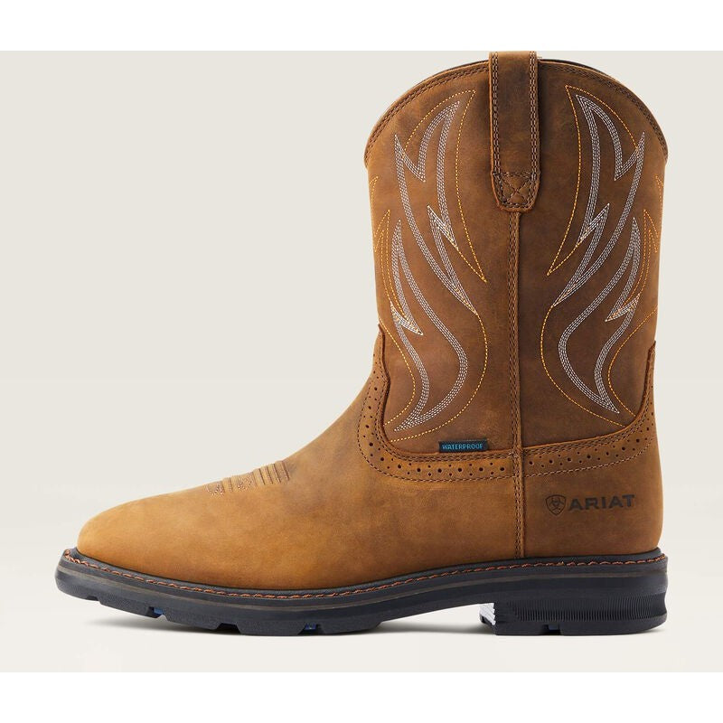 Ariat Men's Sierra Shock Shield Waterproof Western Work Boot - Brown - 10044545 - Overlook Boots