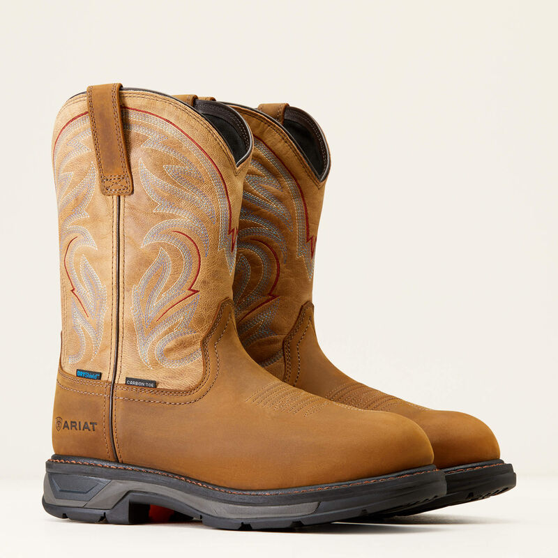 Ariat Men's WorkHog Xt Carbon Toe Waterproof Western Work Boot - Brown - 10045435 - Overlook Boots
