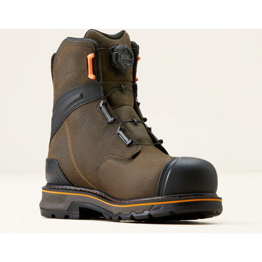 Ariat Men's Stump Jumper 8" Composite Toe Waterproof BOA Work Boot- Coffee- 10048059 - Overlook Boots