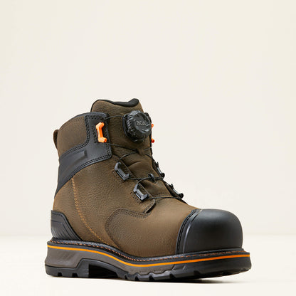 Ariat Men's Stump Jumper 6" Composite Toe Waterproof BOA Work Boot- Coffee- 10048060 - Overlook Boots