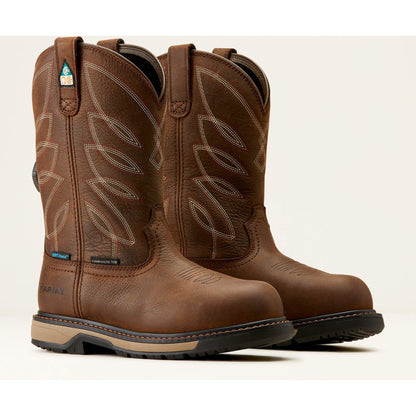 Ariat Women's Riveter 10" Composite Toe Waterproof Puncture Resistant Work Boot - Brown - 10050831 5.5 / Medium / Brown - Overlook Boots