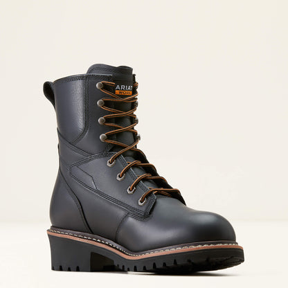 Ariat Men's Logger Shock Shield 8" Soft Toe Waterproof Work Boot- Black- 10050842 - Overlook Boots