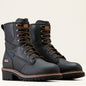 Ariat Men's Logger Shock Shield 8" Soft Toe Waterproof Work Boot- Black- 10050842 5 / Medium / Black - Overlook Boots