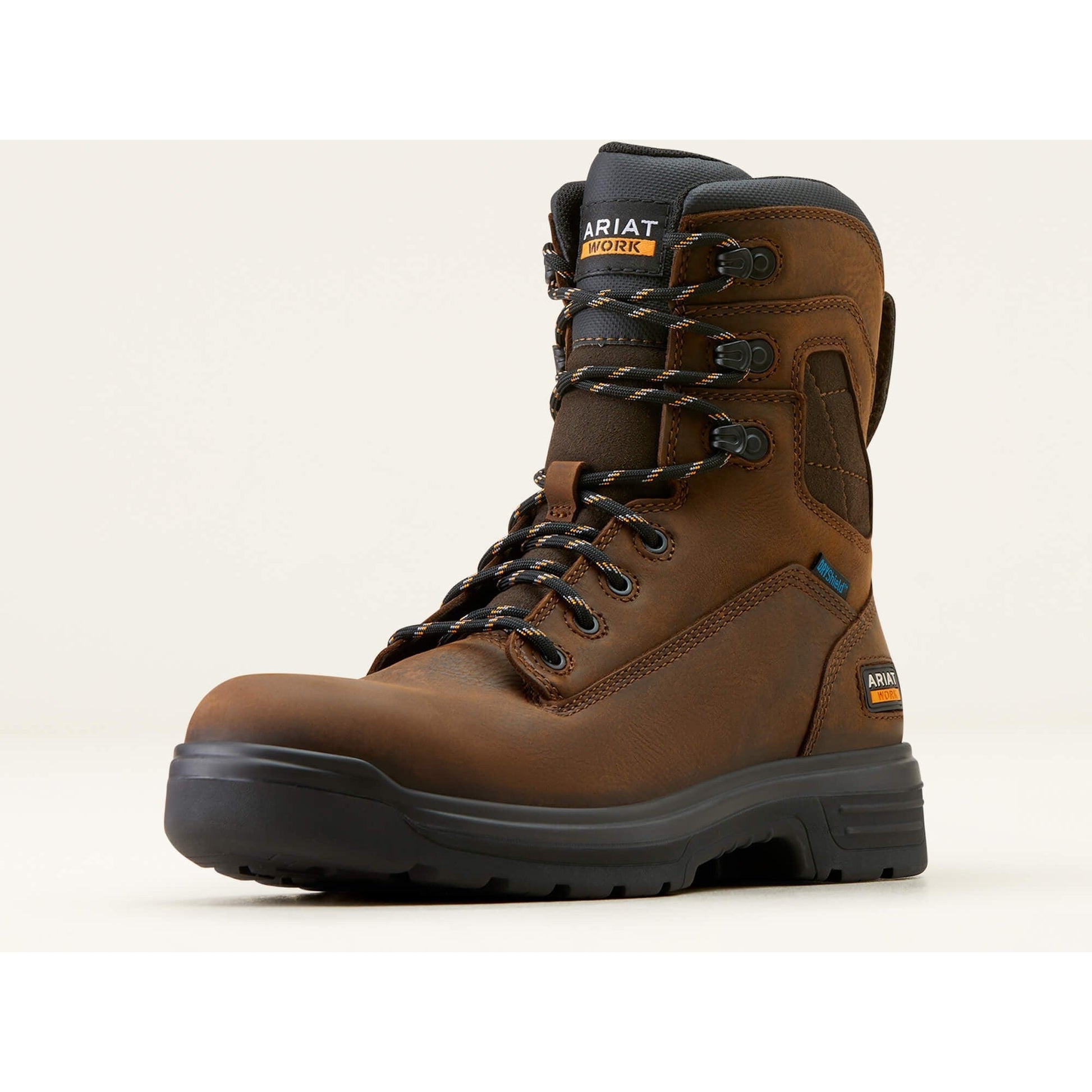 Ariat Men's Turbo 8" Soft Toe Waterproof Lace-Up Work Boot - Brown - 10050843 - Overlook Boots