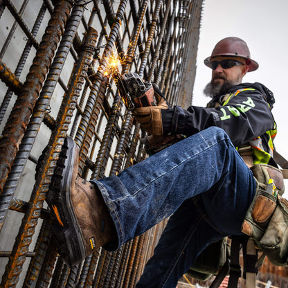 Ariat Men's Turbo 8" Soft Toe Waterproof Lace-Up Work Boot - Brown - 10050843 - Overlook Boots