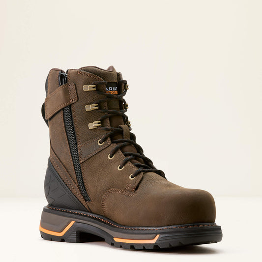 Ariat Men's Big Rig 8" Composite Toe Waterproof Work Boot -Coffee- 10053573 - Overlook Boots