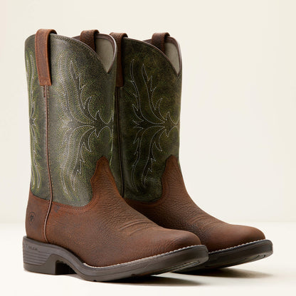 Ariat Men's Ridgeback Round Toe Cowboy Western Boot -Green- 10053575 7 / Medium / Brown - Overlook Boots