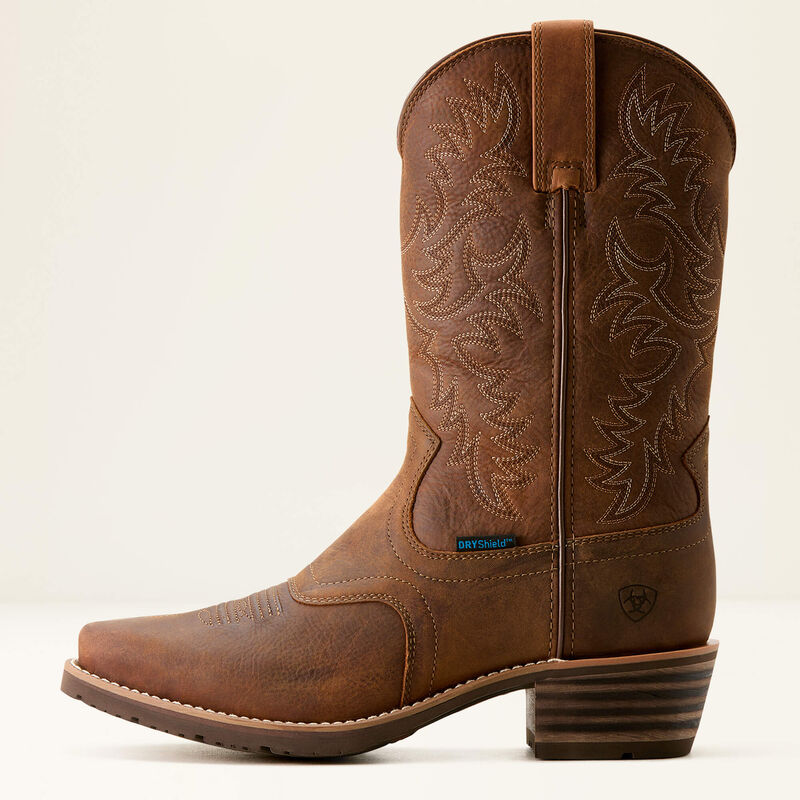 Ariat Men's Hybrid Roughstock Square Toe Waterproof Cowboy Boot -Brown- 10053577 - Overlook Boots