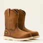 Ariat Men's Rebar 10" Composite Toe Waterproof Pull-On Wedge Work Boot- Brown- 10053613 6 / Medium / Brown - Overlook Boots