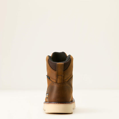 Ariat Men's Rebar 6" Soft Toe Waterproof Wedge Work Boot - Brown - 10053614 - Overlook Boots