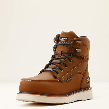 Ariat Men's Rebar 6" Composite Toe Waterproof Wedge Work Boot - Brown - 10053615 - Overlook Boots