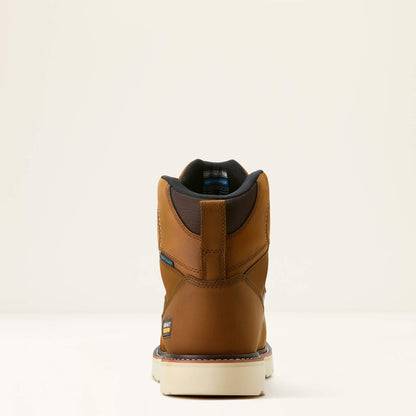 Ariat Men's Rebar 6" Composite Toe Waterproof Wedge Work Boot - Brown - 10053615 - Overlook Boots