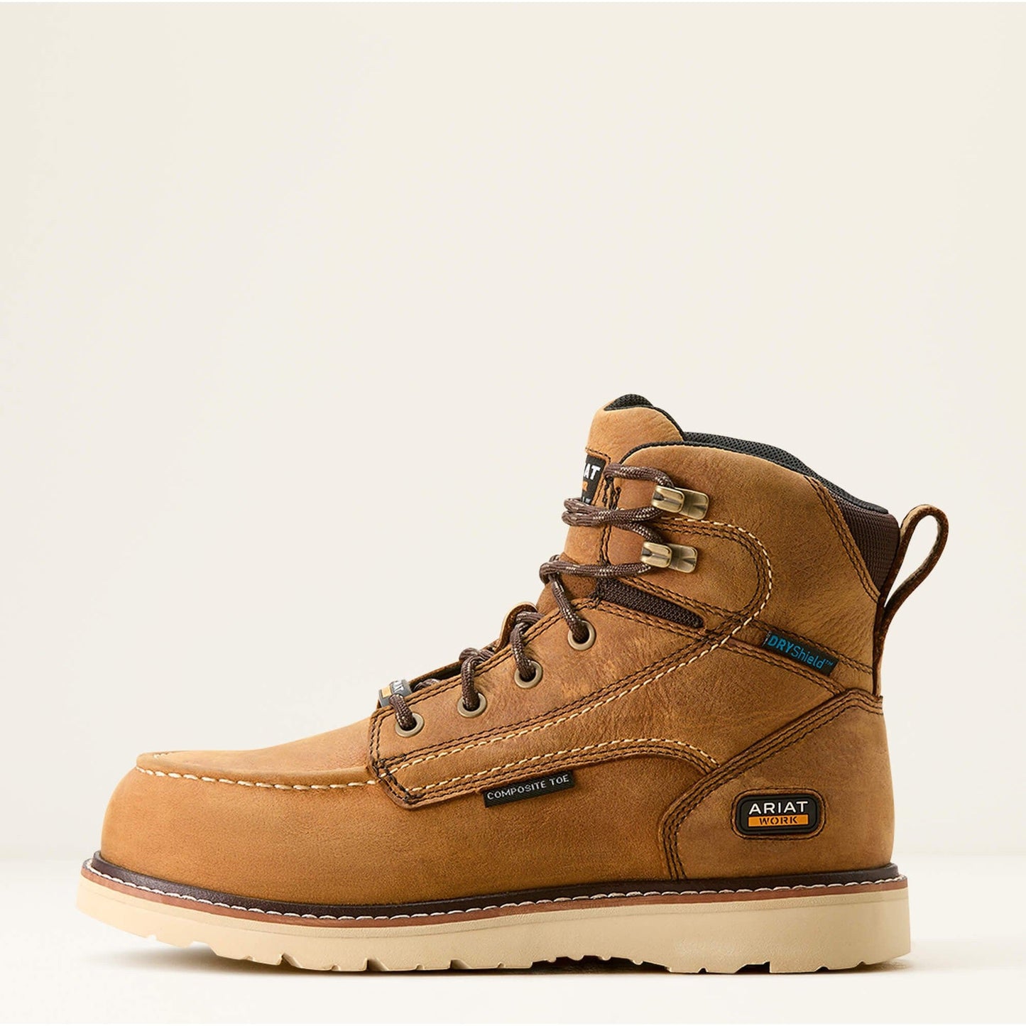 Ariat Women's Rebar Moc Toe Waterproof Wedge Work Boot -Brown- 10053717 - Overlook Boots