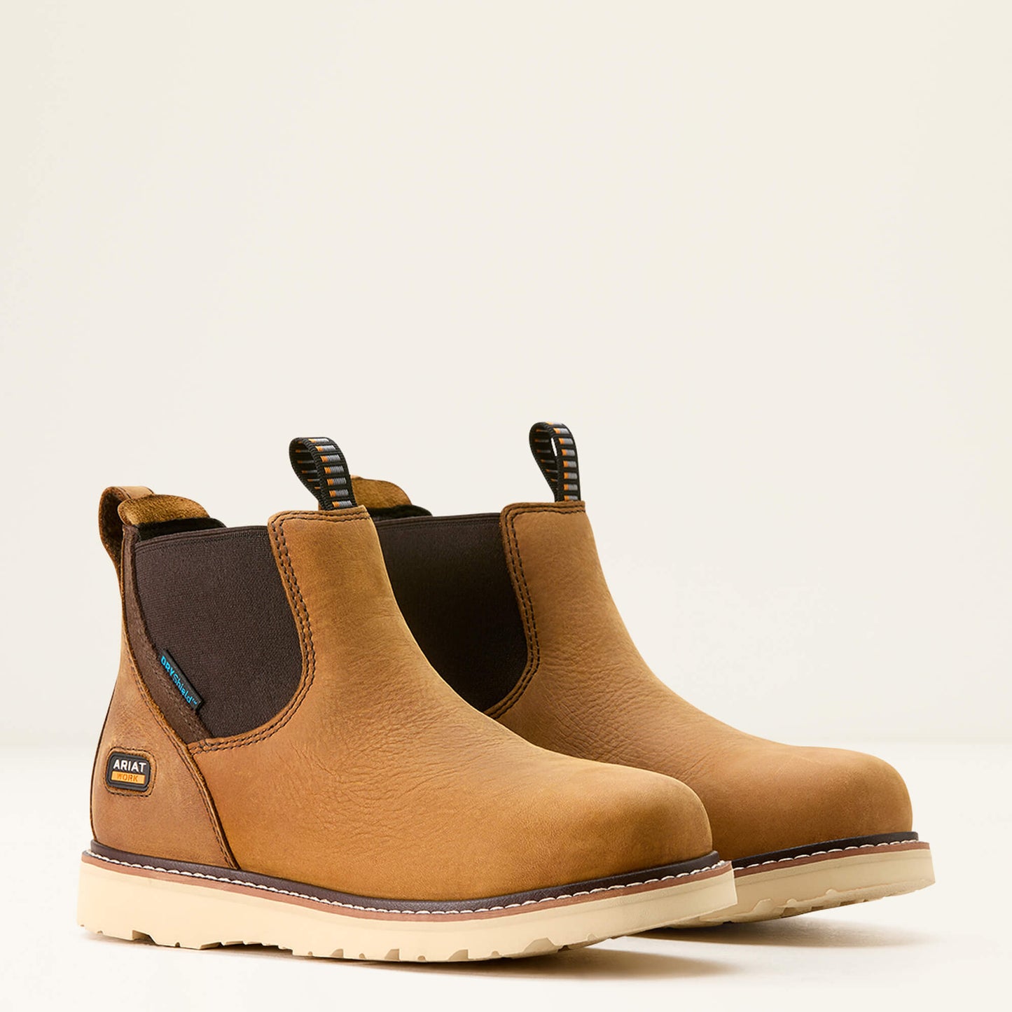 Ariat Women's Rebar Waterproof Chelsea Wedge Work Boot -Brown- 10053720 - Overlook Boots