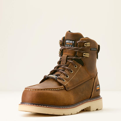 Ariat Women's Rebar Lift 6" Composite Toe Waterproof Work Boot- Brown- 10053821 - Overlook Boots