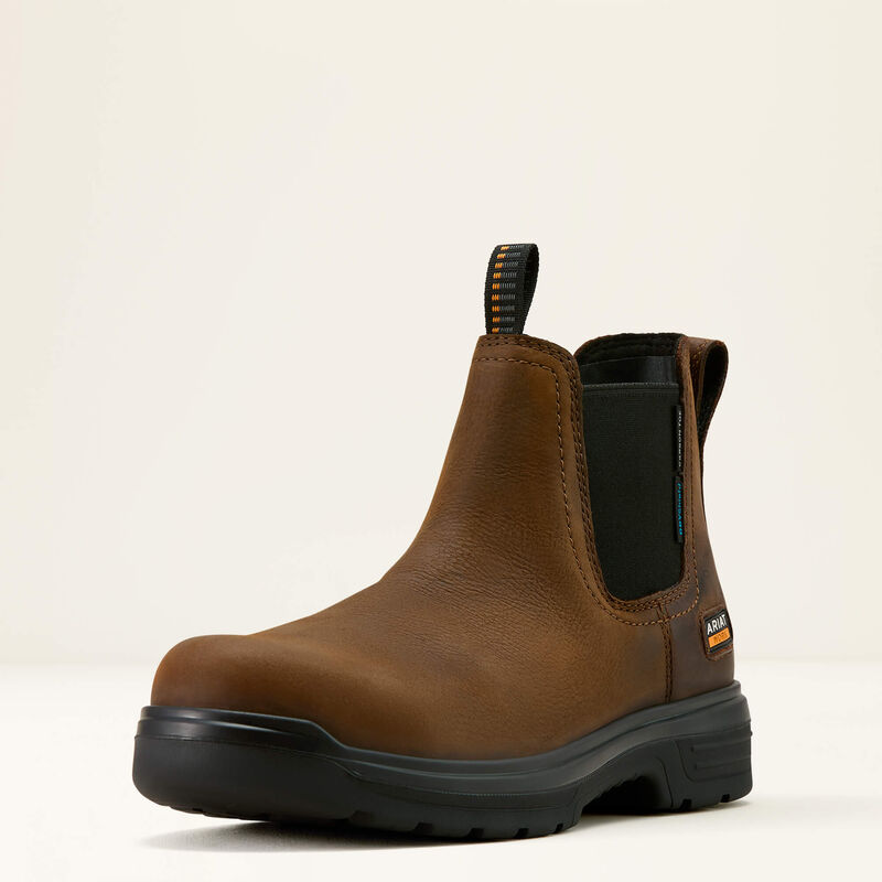 Ariat Men's Turbo CSA 6" Carbon Toe Waterproof Chelsea Work Boot- Brown- 10060897 - Overlook Boots