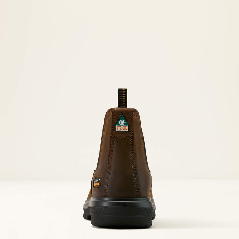 Ariat Men's Turbo CSA 6" Carbon Toe Waterproof Chelsea Work Boot- Brown- 10060897 - Overlook Boots