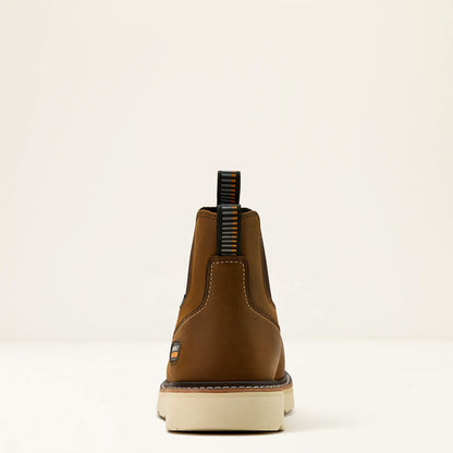 Ariat Men's Rebar 6" Composite Toe Waterproof Wedge Chelsea Work Boot - Brown - 10061115 - Overlook Boots