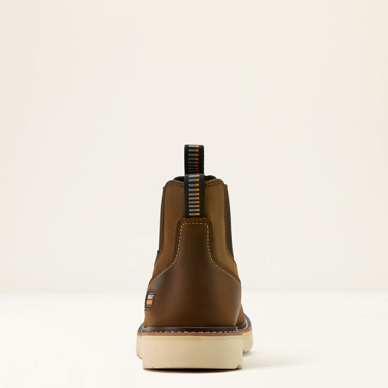 Ariat Men's Rebar 6" Waterproof Wedge Chelsea Work Boot - Brown - 10061116 - Overlook Boots