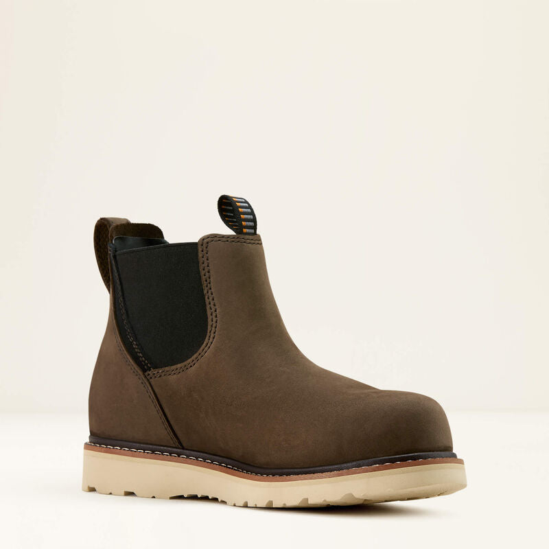 Ariat Women's Rebar 5.5" Composite Toe Waterproof Wedge Chelsea Work Boot - Grey - 10061117 5.5 / Medium / Grey - Overlook Boots