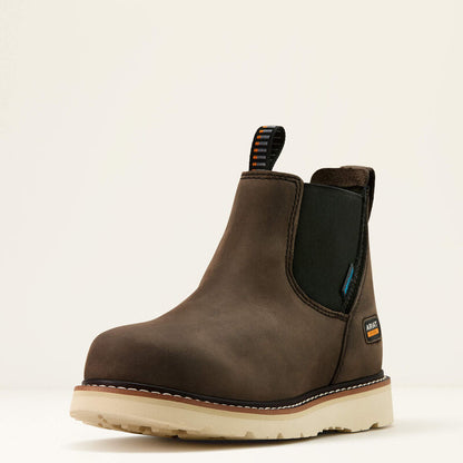 Ariat Women's Rebar 5.5" Round Toe Waterproof Wedge Chelsea Work Boot - Grey - 10061118 - Overlook Boots