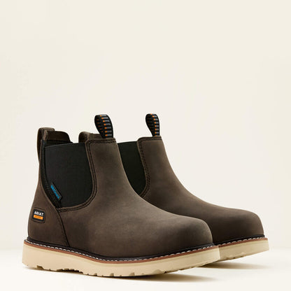 Ariat Women's Rebar 5.5" Round Toe Waterproof Wedge Chelsea Work Boot - Grey - 10061118 - Overlook Boots