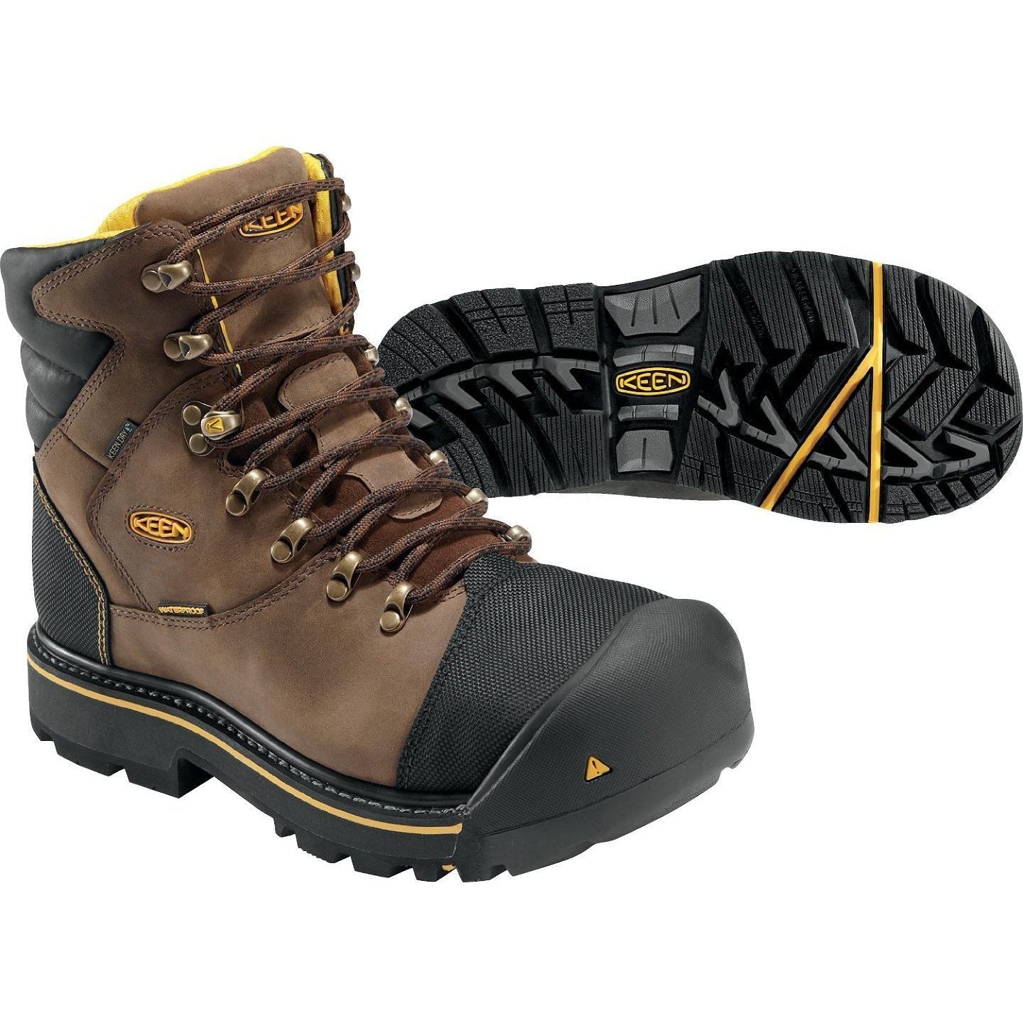 Keen Utility Men's Milwaukee Steel Toe Waterproof Work Boots - Brown - 1009174 - Overlook Boots
