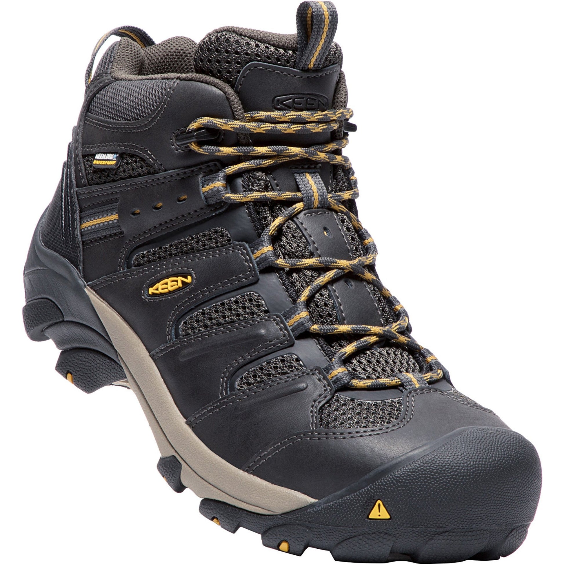 KEEN Utility Men's Lansing Mid Steel Toe Waterproof Work Boot- Raven - 1018079 - Overlook Boots