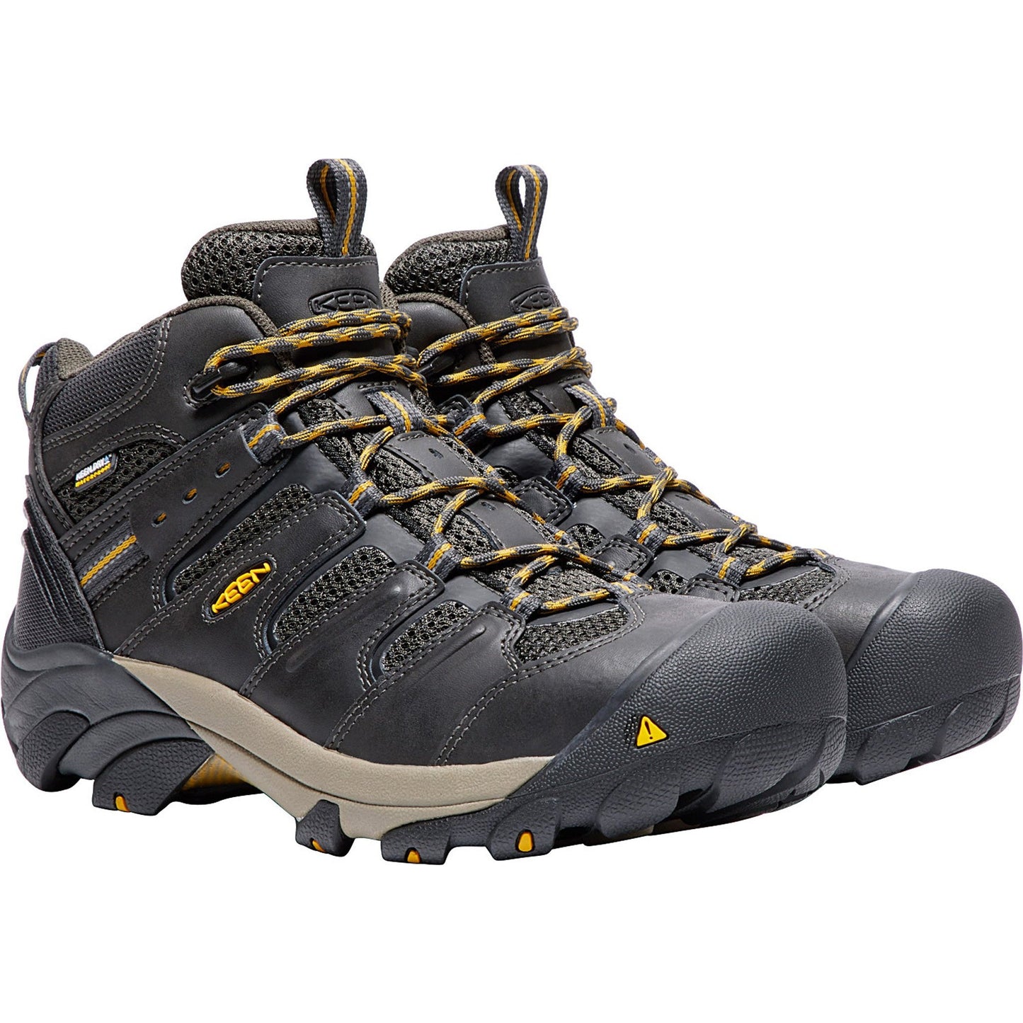 KEEN Utility Men's Lansing Mid Steel Toe Waterproof Work Boot- Raven - 1018079 7 / Medium / Raven/Tawny Olive - Overlook Boots