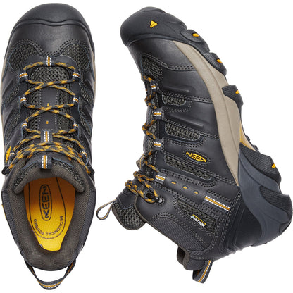 KEEN Utility Men's Lansing Mid Steel Toe Waterproof Work Boot- Raven - 1018079 - Overlook Boots