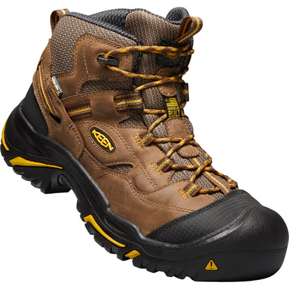 Keen Utility Men's Braddock Mid Soft Toe Waterproof Work Boot - Brown- 1020162 - Overlook Boots