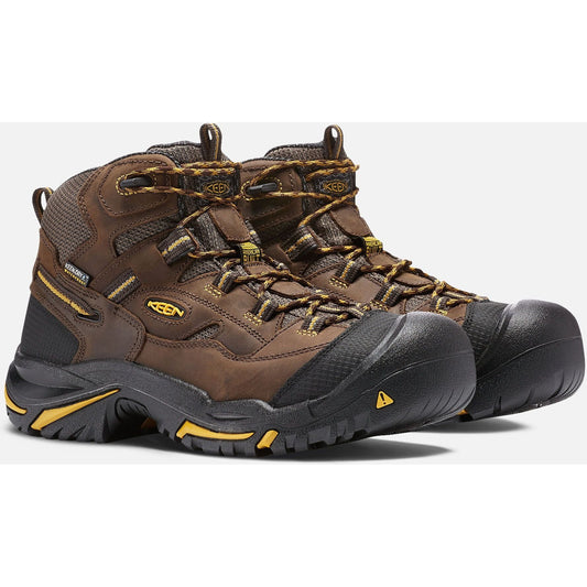 Keen Utility Men's Braddock Mid Soft Toe Waterproof Work Boot - Brown- 1020162 7 / Medium / Brown - Overlook Boots