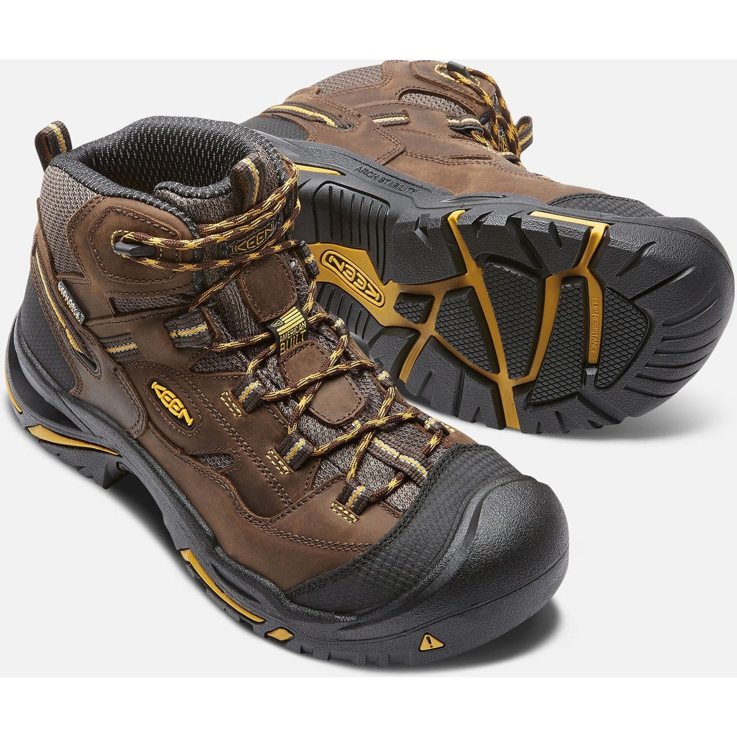 Keen Utility Men's Braddock Mid Soft Toe Waterproof Work Boot - Brown- 1020162 - Overlook Boots