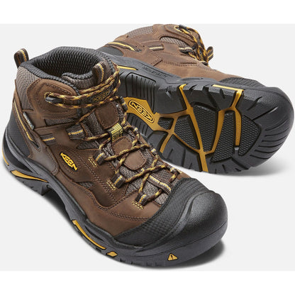 Keen Utility Men's Braddock Mid Soft Toe Waterproof Work Boot - Brown- 1020162 - Overlook Boots